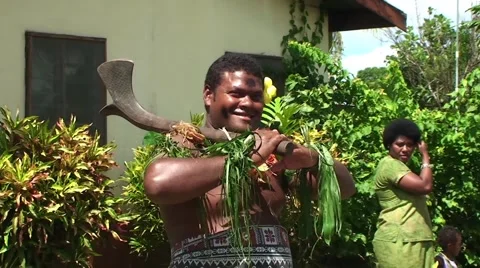 Fijian Man Thumbs up Video stock 51351849