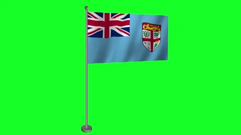 Fijis Flag Fluttering Gracefully in the Wind Video stock 277226081
