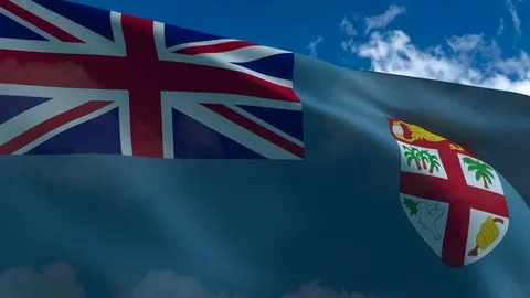Fiji's flag waving Stock Footage 72459649
