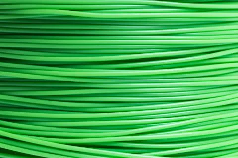 Filament for 3d printer in light green in detail Stock Illustration