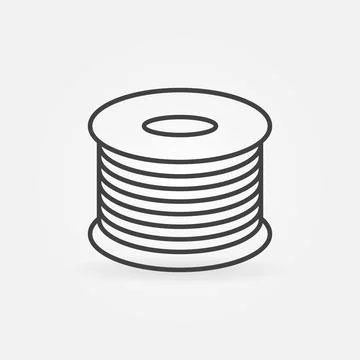 Filament for 3D Printer vector concept icon in outline style Stock Illustration