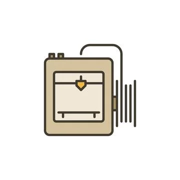 Filament with 3D Printer vector concept colored icon or symbol イラスト素材