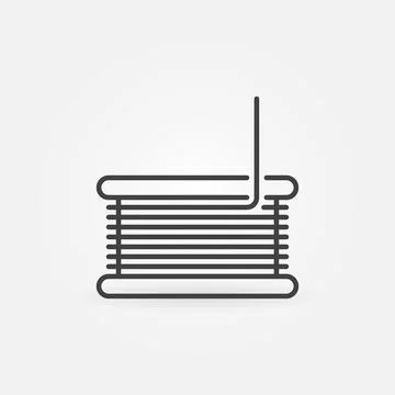 Filament Plastic Material for 3D printer vector concept thin line icon Stock Illustration