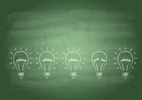 The filament of the word solution and problem Stock Photos