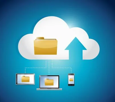File access cloud computing electronic connection Stock Illustration