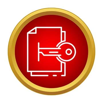 File access key inserting into document icon Stock Illustration