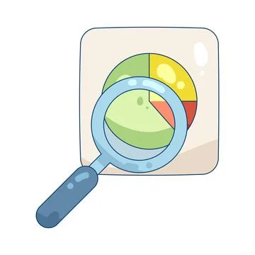 File analysis with a magnifying glass Stock Illustration