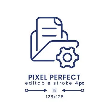 File and document manager linear desktop icon Illustrazione stock