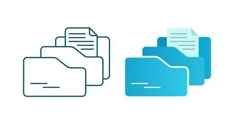 File and documentation folder illustration with line and blue gradient Illustrazione stock