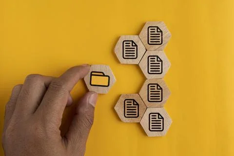 File and folder icons. The concept of saving files to folders. document man.. Stock Photos