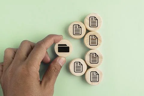 File and folder icons. The concept of saving files to folders. document man.. Stock Photos