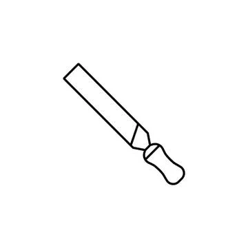 File and rasp tool line icon, build repair Illustrazione stock