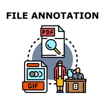 File annotation process, marking digital documents for analysis イラスト素材