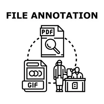 File annotation process, marking digital documents for analysis イラスト素材