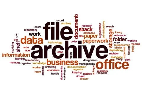 File archive word cloud Stock Illustration