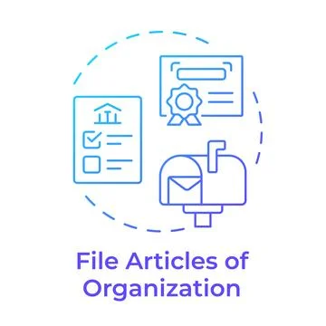 File articles of organization blue gradient concept icon Stock Illustration