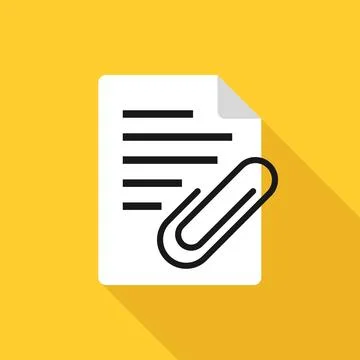File attach icon in flat style. Document with paper clip vector illustratio.. イラスト素材