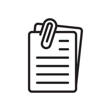 File attach icon in flat style. Document with paper clip vector illustratio.. Stock Illustration