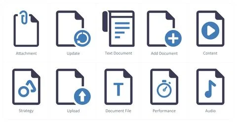 File as attachment, update, text document Stock Illustration