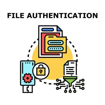 File authentication process for secure data access Stock-Illustration