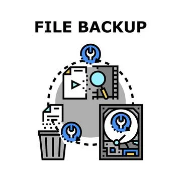 File backup and data recovery concept 스톡 일러스트
