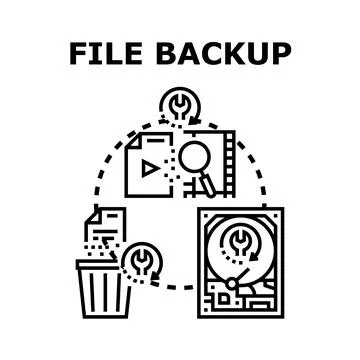 File backup and data recovery concept Stock Illustration