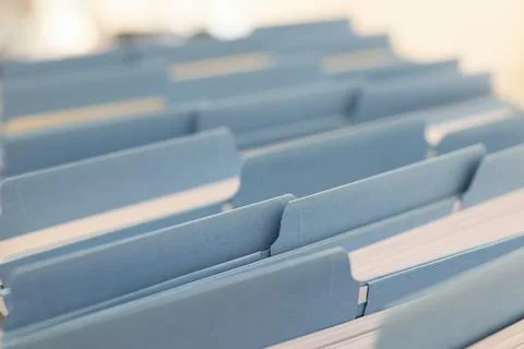 File binder, White paper, documents, close-up Foto stock