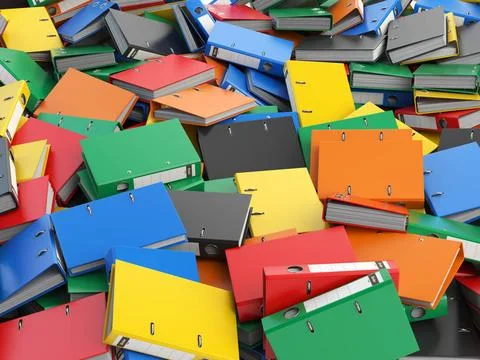File binders or folders with documents. Paperwork office colourful backgro... 写真素材