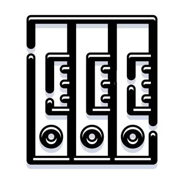 File binders organizing documents in an office storage system Stock Illustration