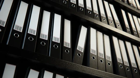 File Binders On Shelf Stock Footage 51211440