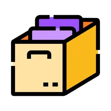 File box storing documents for office organization Stock Illustration