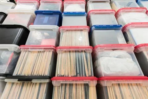 File Boxes Stacked Stock Photos