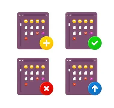 File browser icon set with different pictograms. 3d vector icons set イラスト素材