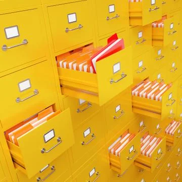 File cabinet 3D rendering Stock Illustration