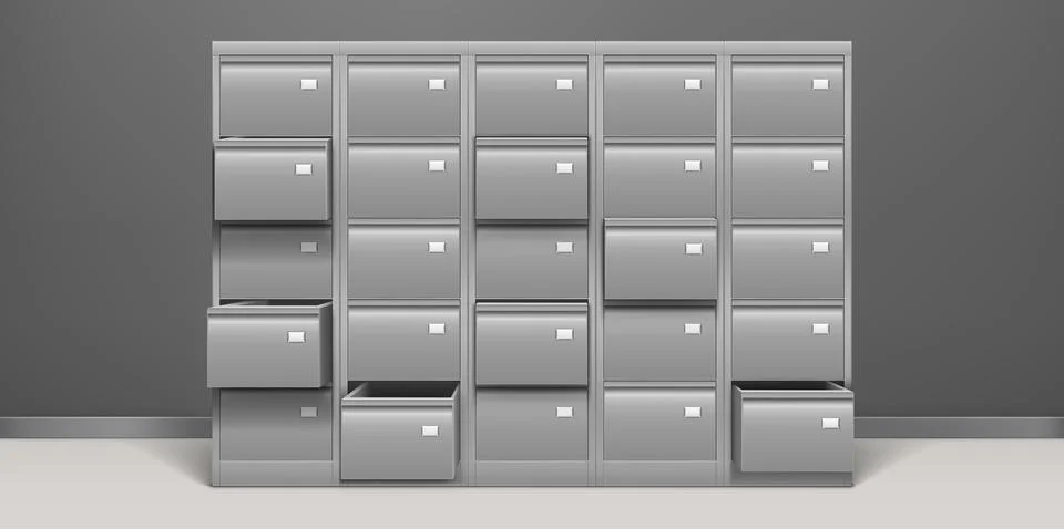 File cabinet with drawers for documents Illustrazione stock