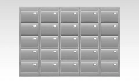 File cabinet with drawers for documents, vector 스톡 일러스트