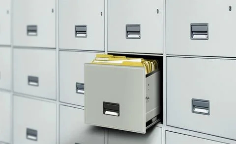File cabinet full with document files Stock Photos