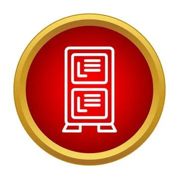 File cabinet icon representing office document storage Stock Illustration