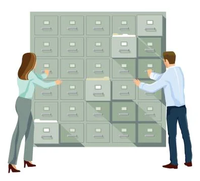File cabinet in the office Stock Illustration