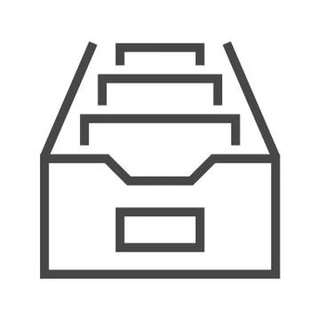 File Cabinet Thin Line Vector Icon 스톡 일러스트
