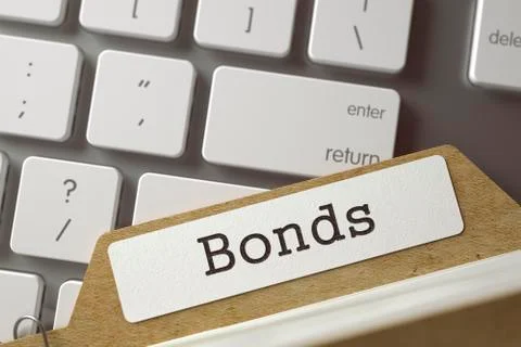 File Card Bonds. 3D 스톡 일러스트