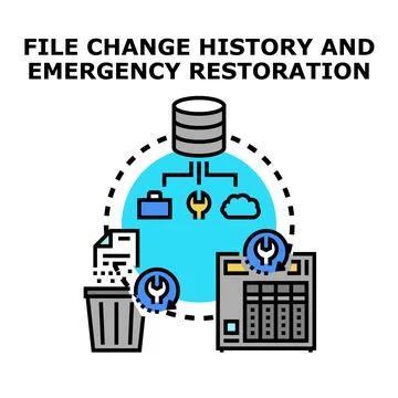 File change history data restoration concept 스톡 일러스트