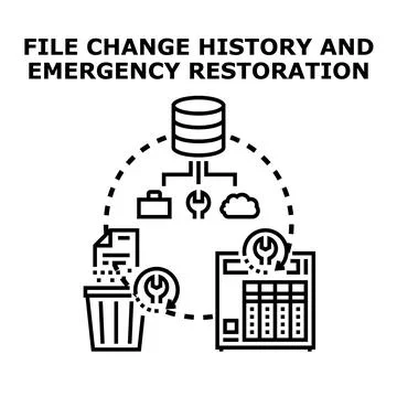 File change history data restoration concept Stock Illustration