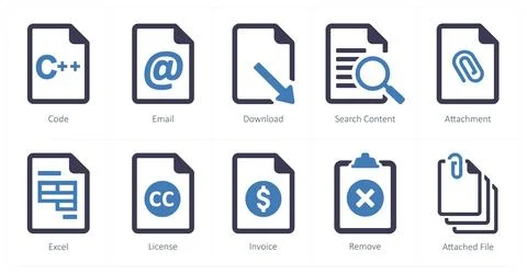 File as code, email, download Stock Illustration