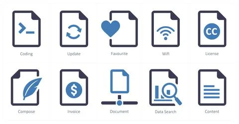 File as coding, update, favorite Stock Illustration