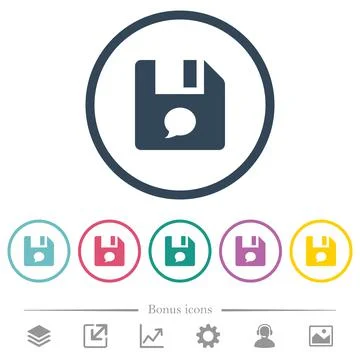 File comment flat color icons in round outlines Stock Illustration