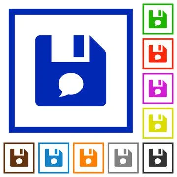File comment flat framed icons Stock Illustration