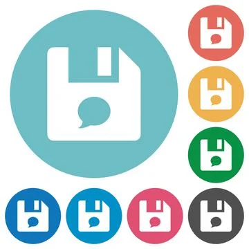 File comment flat round icons Stock Illustration