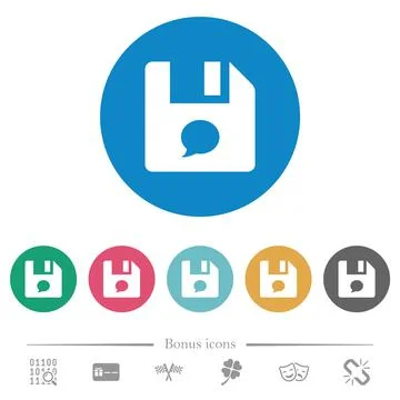 File comment flat round icons Stock Illustration
