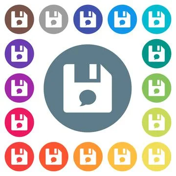 File comment flat white icons on round color backgrounds Stock Illustration